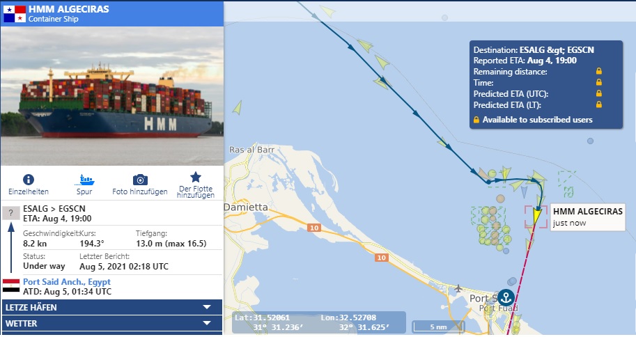 HMM Algeciras Containership