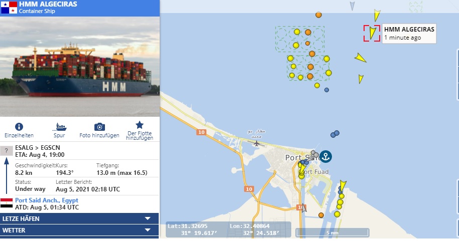 HMM Algeciras Containership