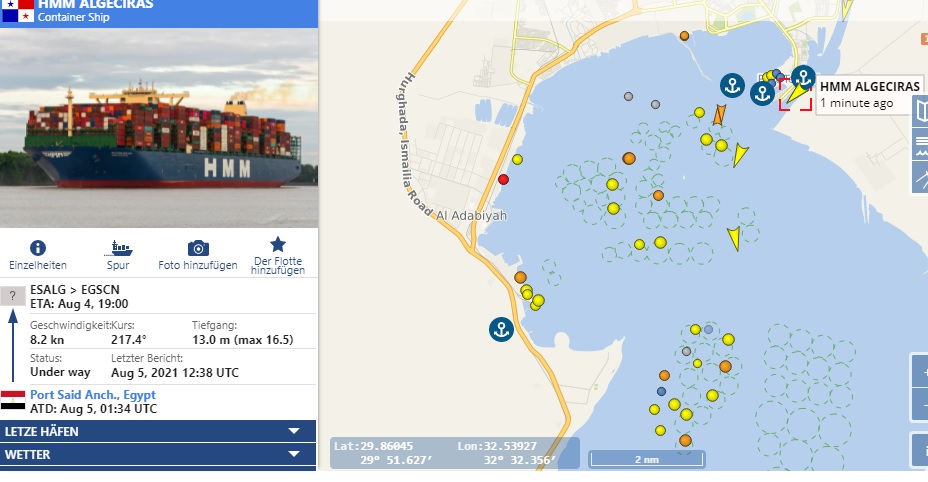 HMM Algeciras Containership